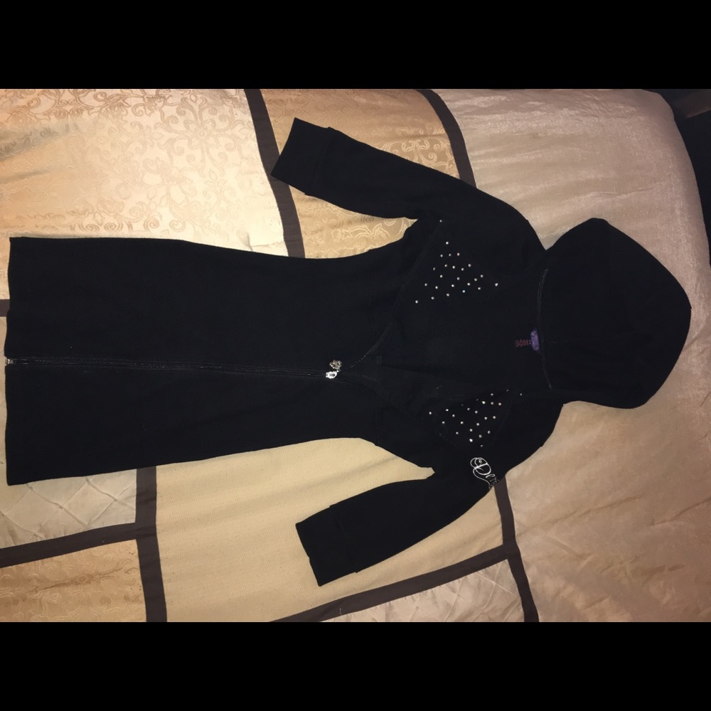 Dereon 3/4 sleeve Black Hoodie Dress Like New Sz M